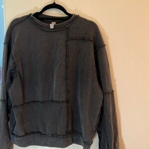 Zyia gray waffled sweatshirt